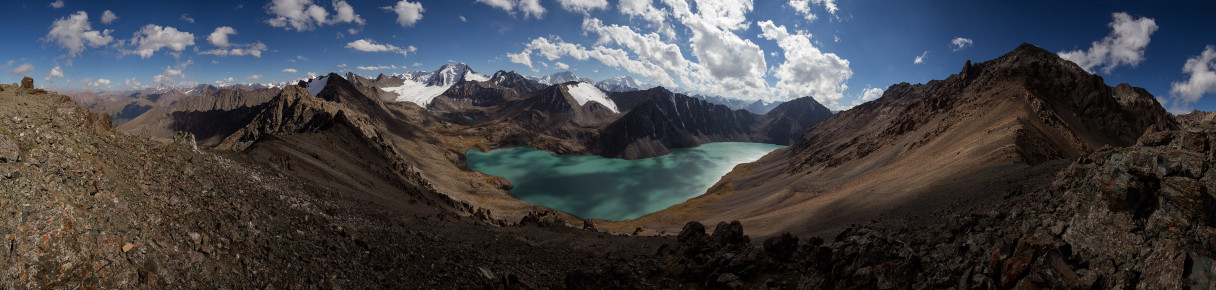 Alakol Lake from Alakol Pass